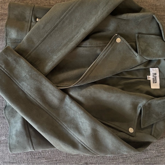NWOT Steve Madden Motto Olive Green Suede Jacket - Picture 3 of 4